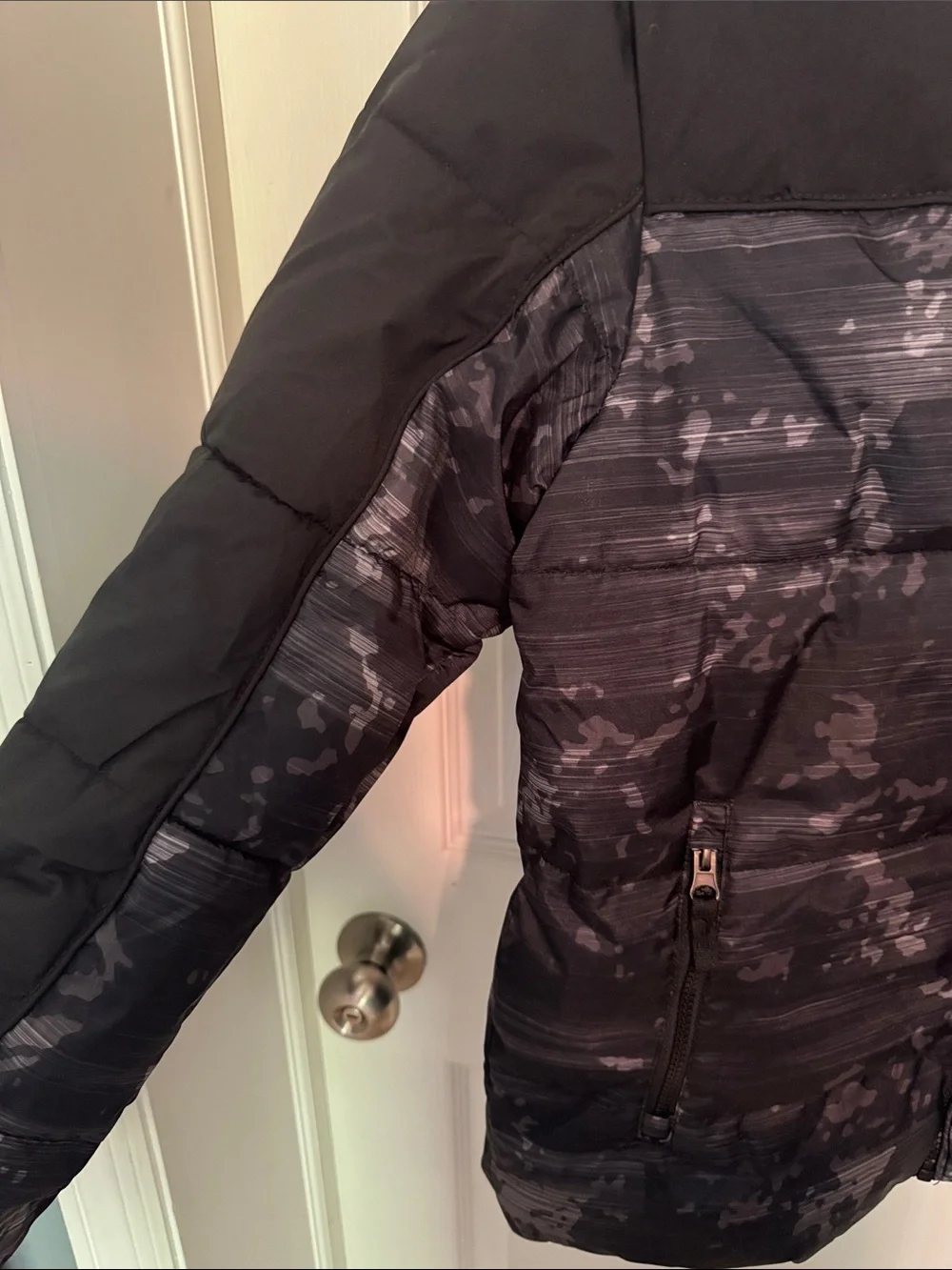 ZeroXposur Boys Black Gray Camouflage Puffer Jacket